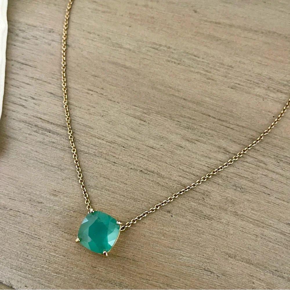 Kate Spade Blue Green New York Cause A Stir Stone Pendant Necklace - Picture 2 of 5